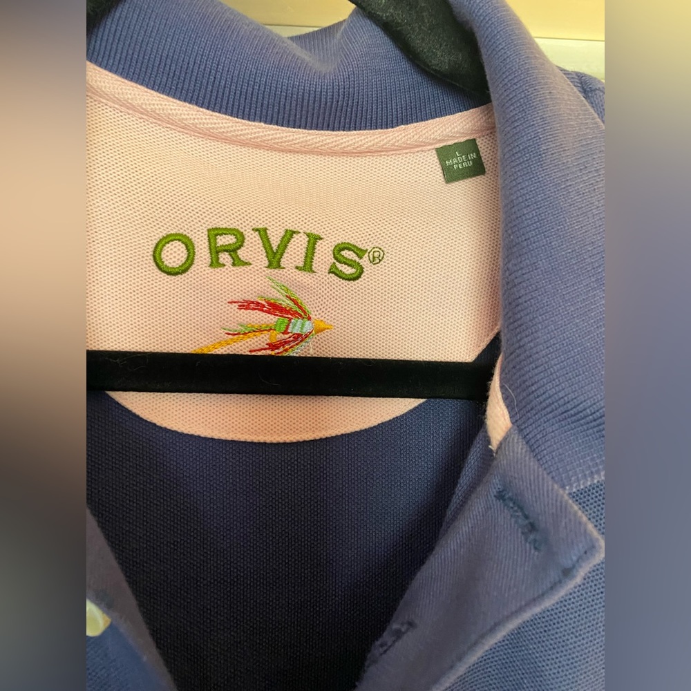 Navy men’s orvis signature polo